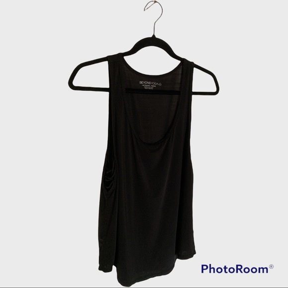 BEYOND YOGA Criss-Cross Side Jersey Muscle Tank in Black - SZ SMALL - Picture 4 of 9